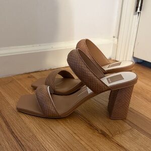 Dolce Vita Tan Textured Block Heel Sandals